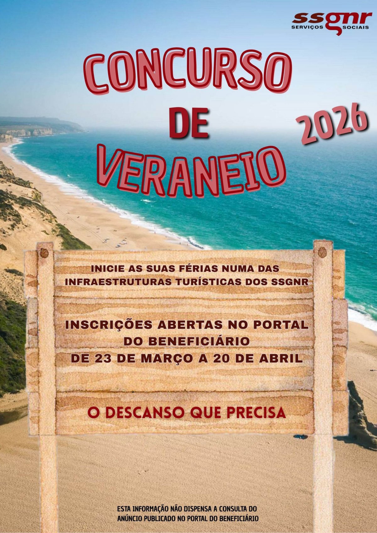 Abertura das Inscrições para o Concurso de Veraneio 2026