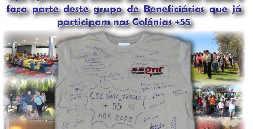 Abertura das Inscrições para a Colónia de Férias +55 - ABR26