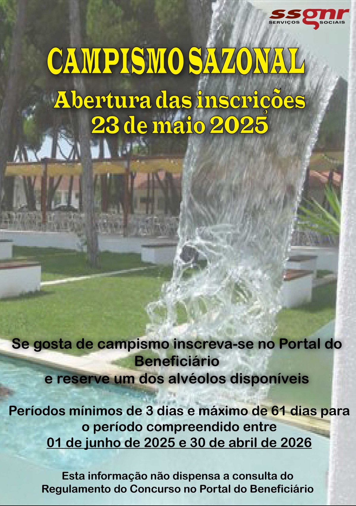 Abertura das Inscrições para o Campismo Sazonal