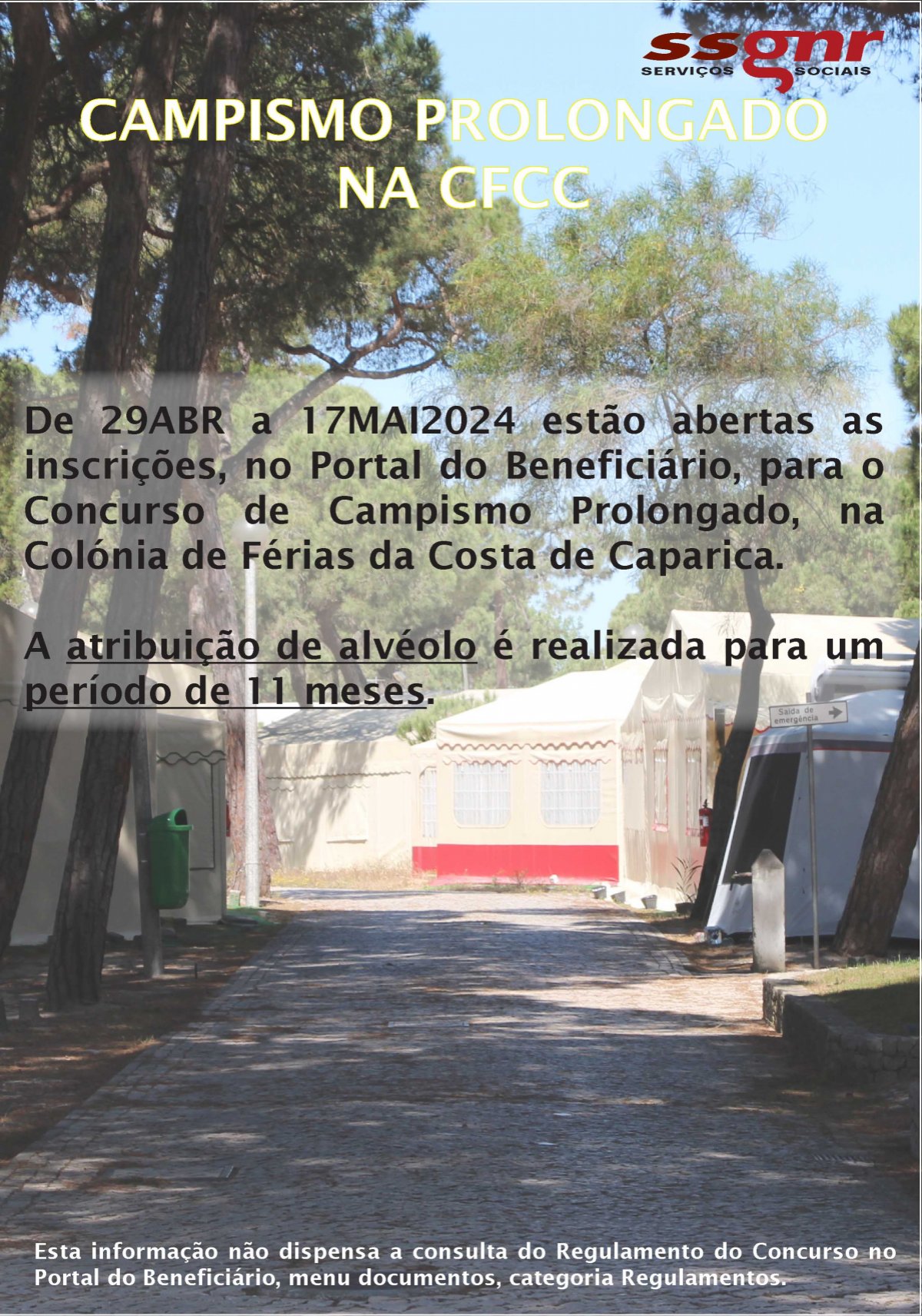 Abertura das Inscrições para o Campismo Prolongado - CFCC 2024