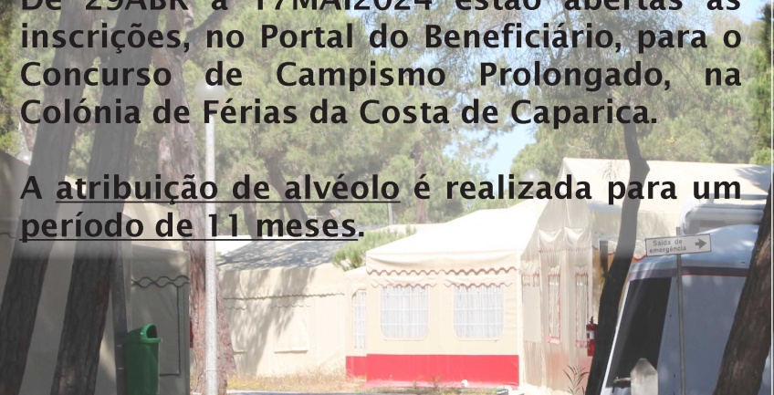 Abertura das Inscrições para o Campismo Prolongado - CFCC 2024