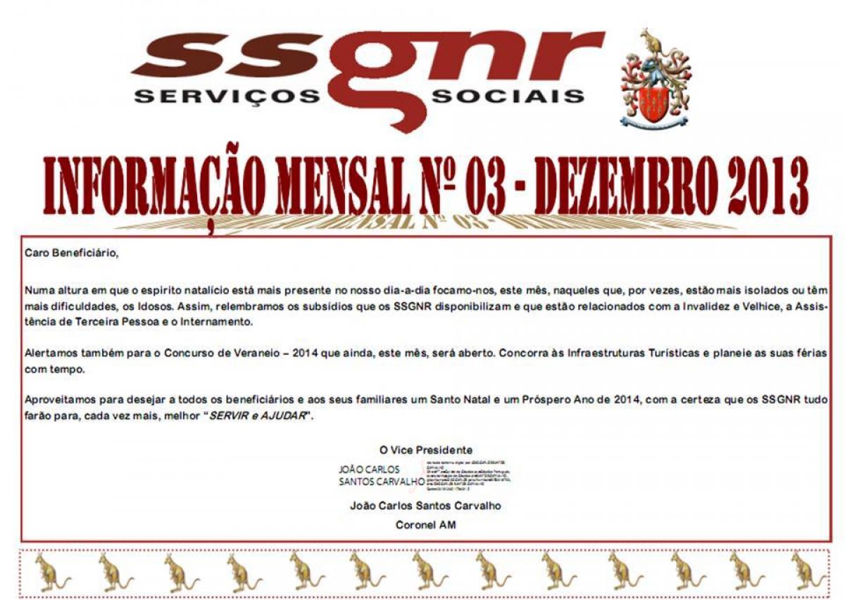 Informação Mensal nº 03/2013 - Dezembro