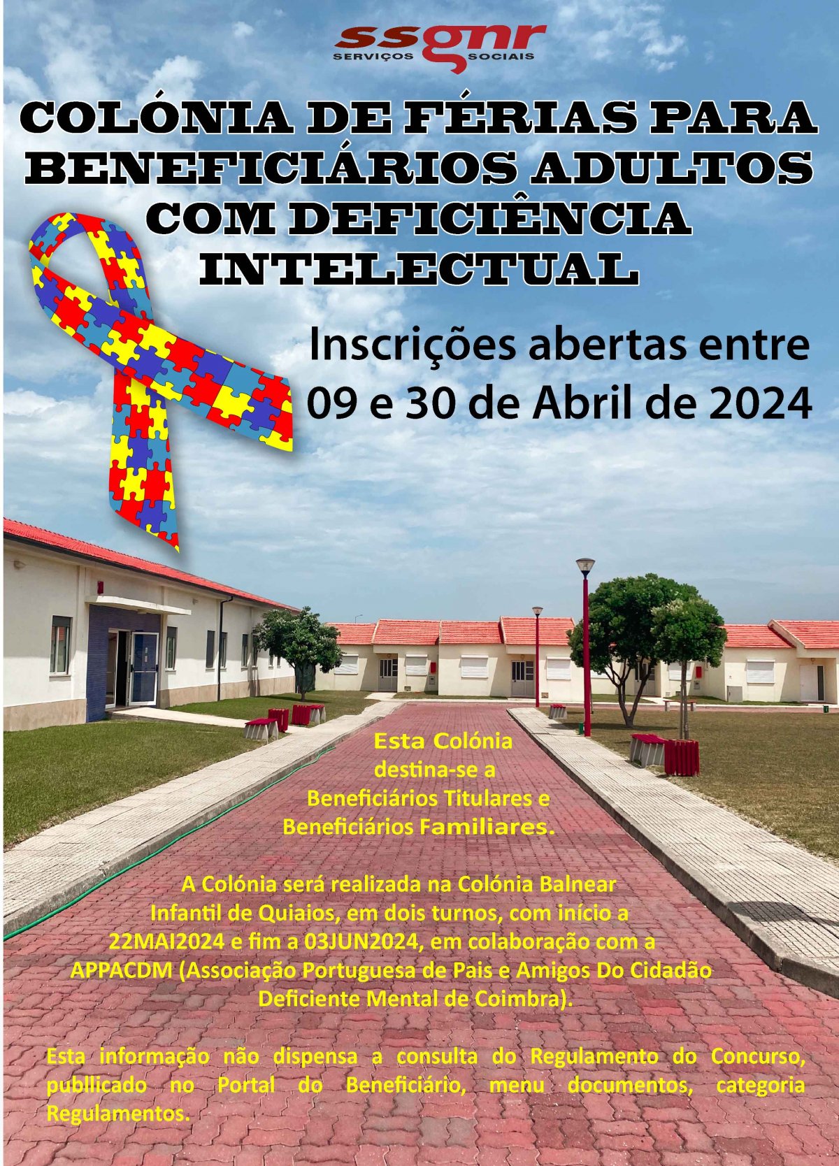 Abertura das Inscrições para a Colónia de Férias Destinada a Beneficiários Adultos com Deficiência I