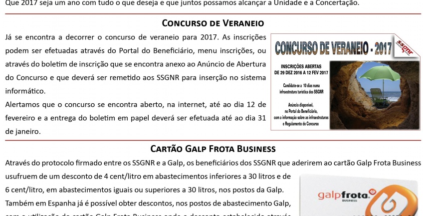 Informação Mensal nº 01/2017 - Janeiro