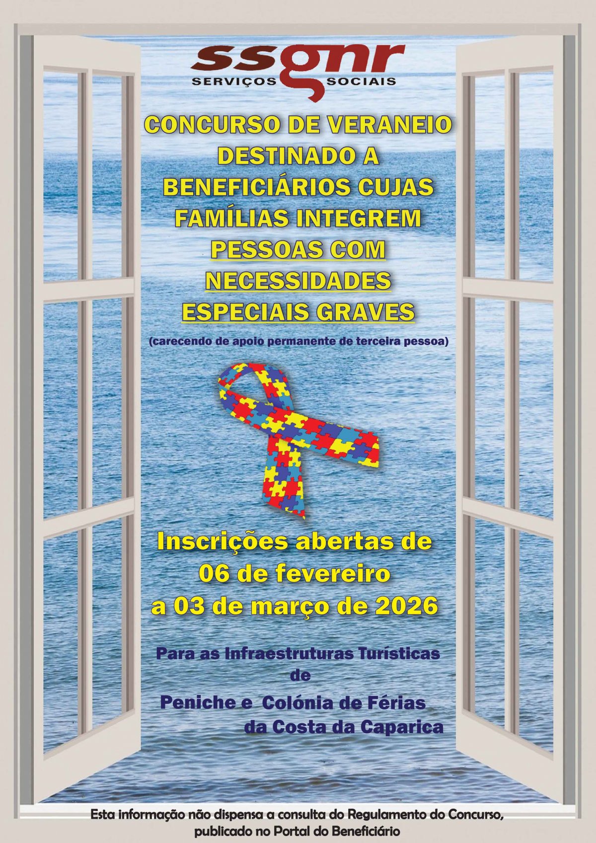 Abertura das inscrições para o Concurso de Veraneio Necessidades Especiais