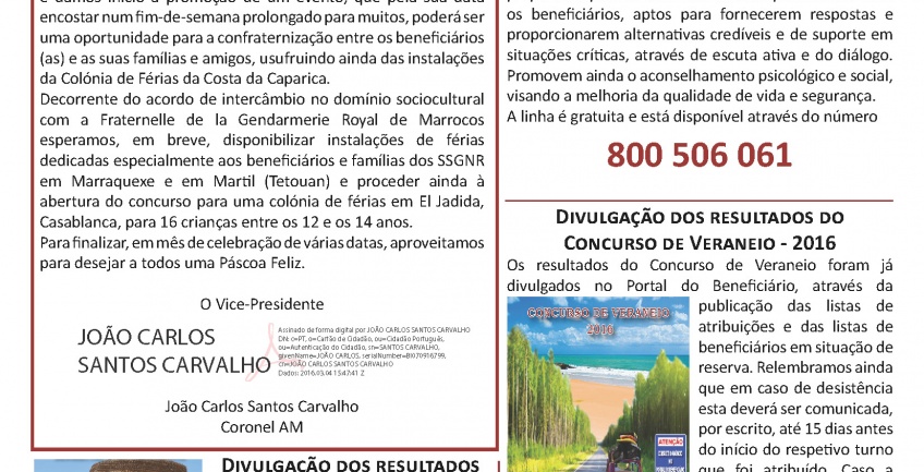 Informação Mensal nº 03/2016 – Março