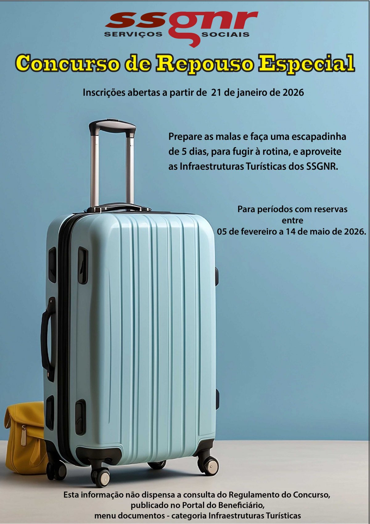 Abertura das inscrições para o Concurso de Repouso Especial 2026