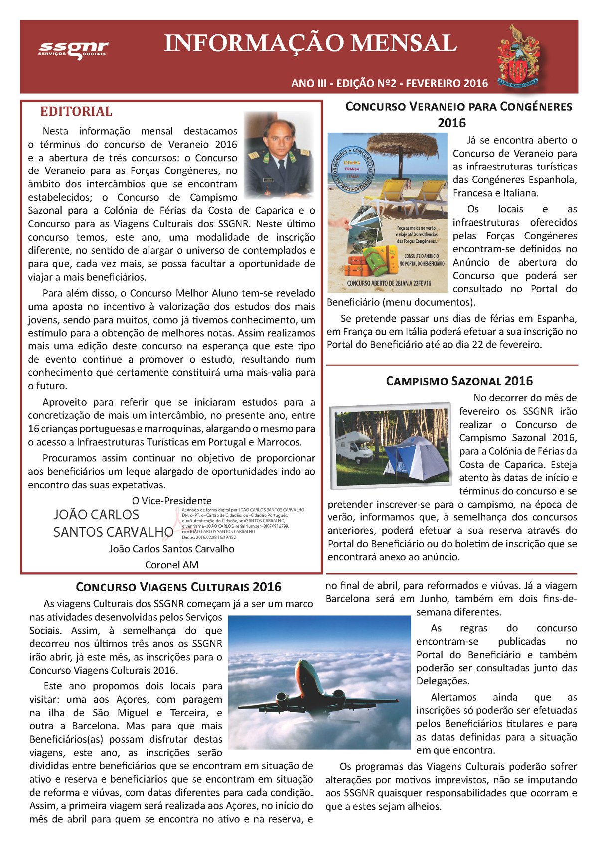 Informação Mensal nº 02/2016 – Fevereiro