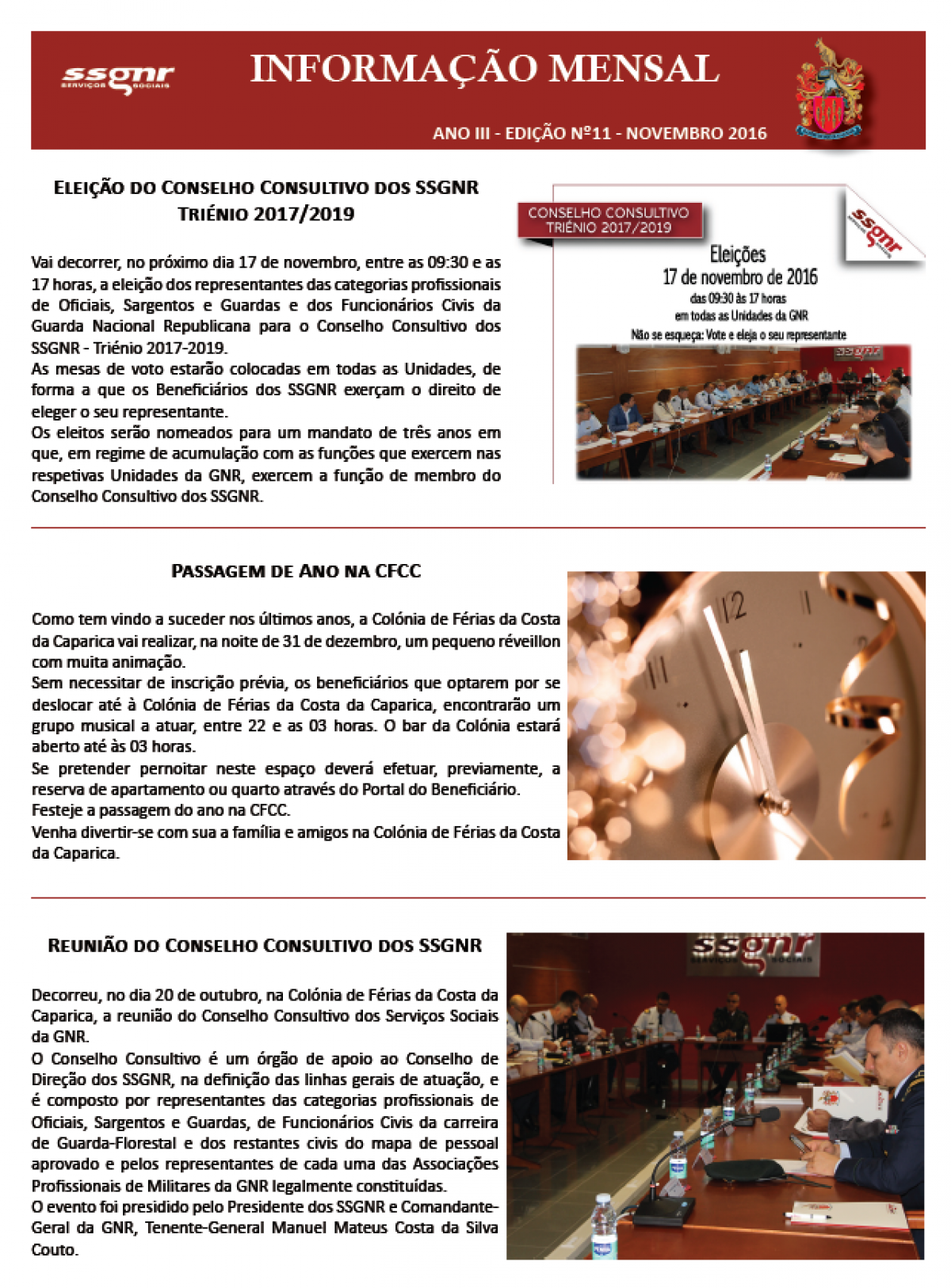 Informação Mensal nº 11/2016 - Novembro