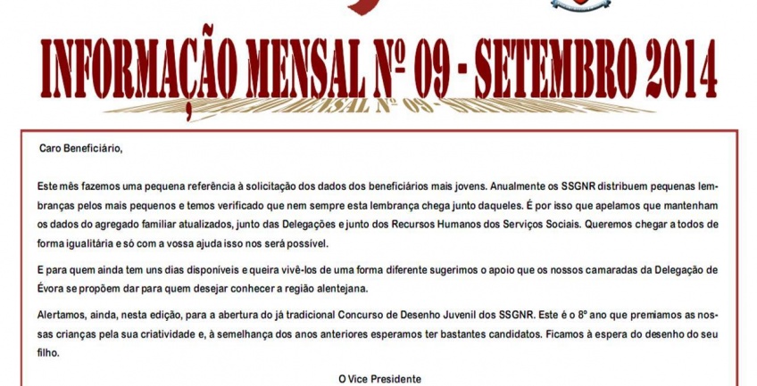 Informação Mensal nº 09/2014 - Setembro