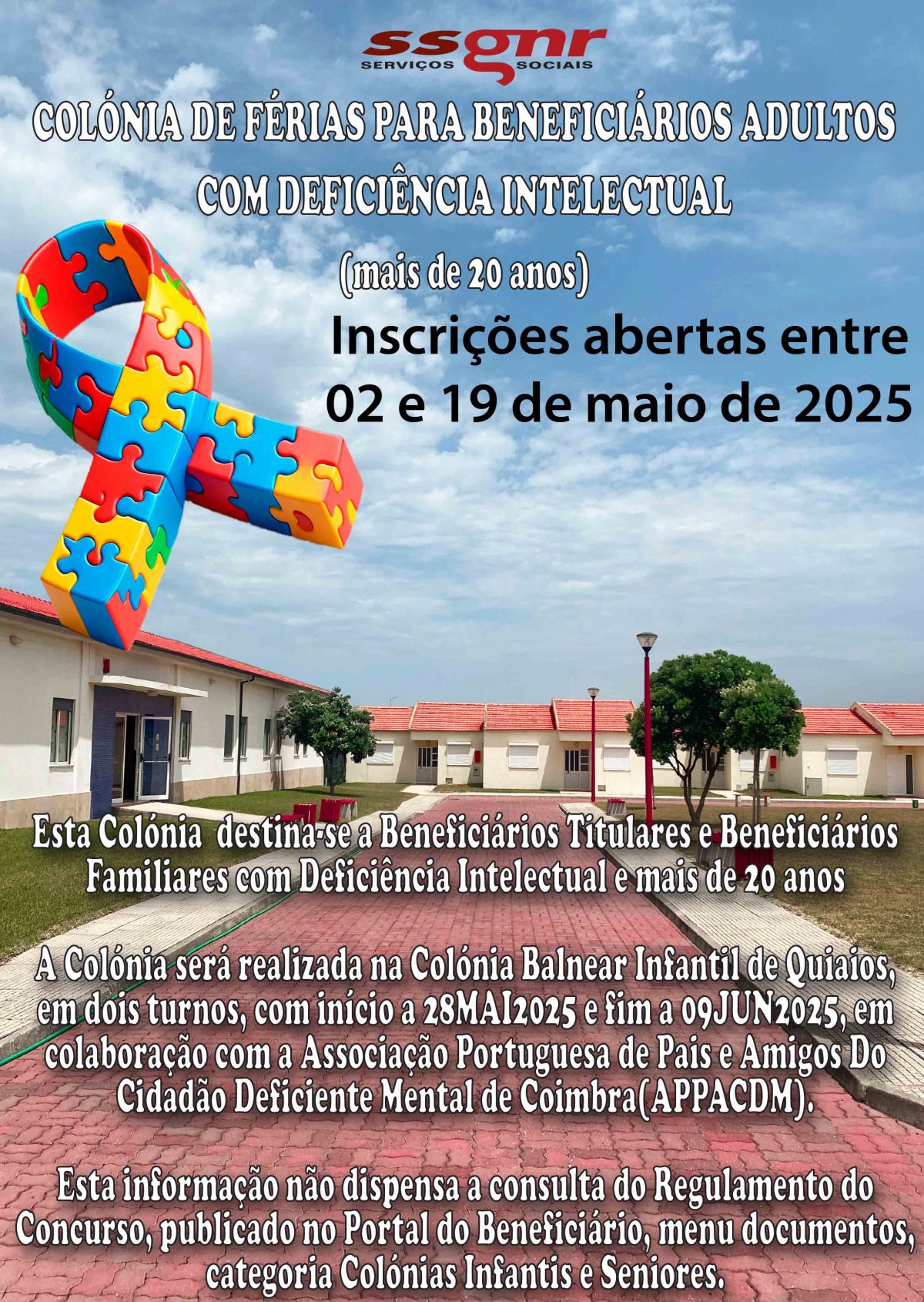 Abertura das Inscrições para Colónia de Férias destinada a Beneficiários Adultos com Deficiência Int