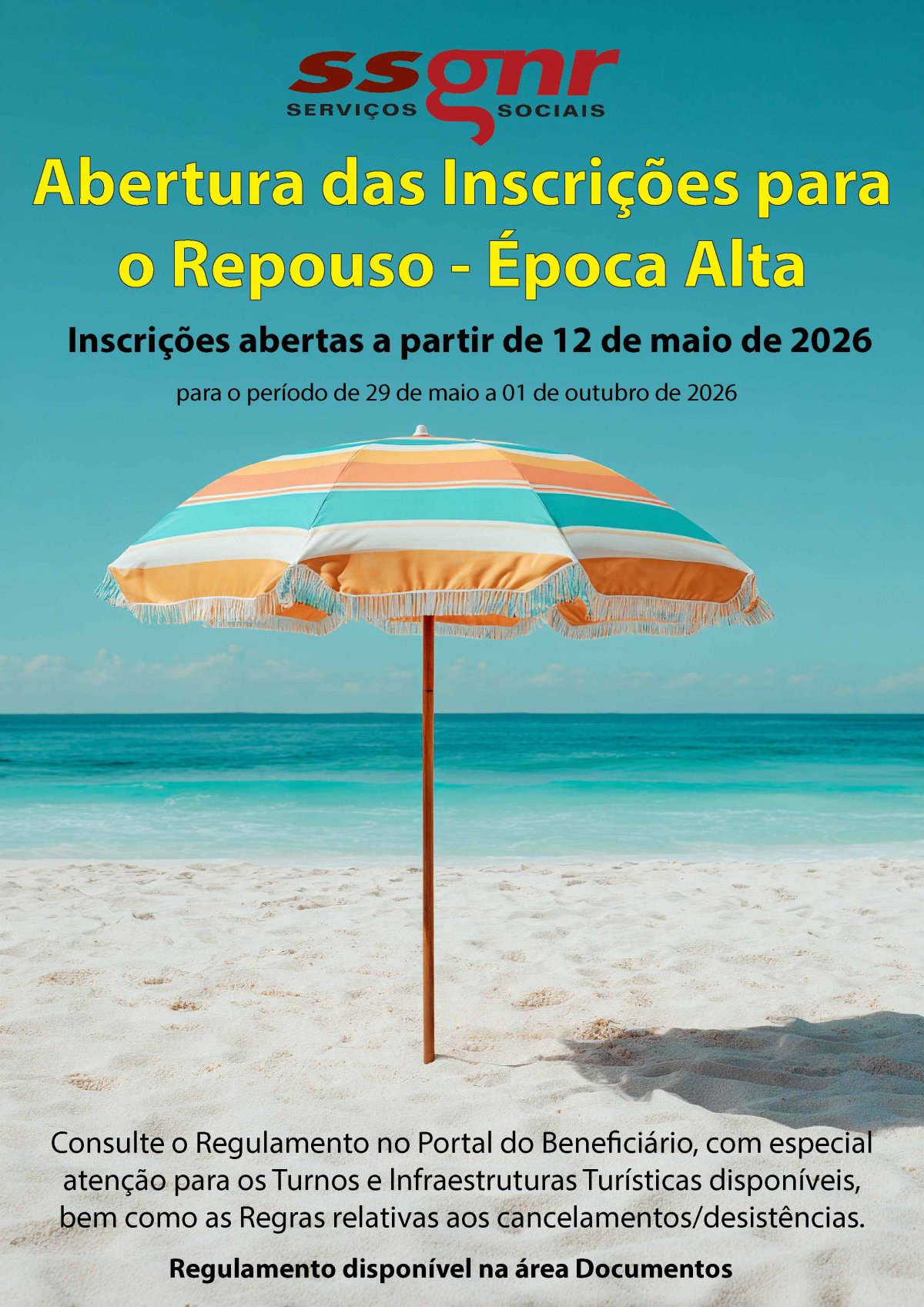 Abertura das Inscrições para o Concurso de Repouso Época Alta 2026
