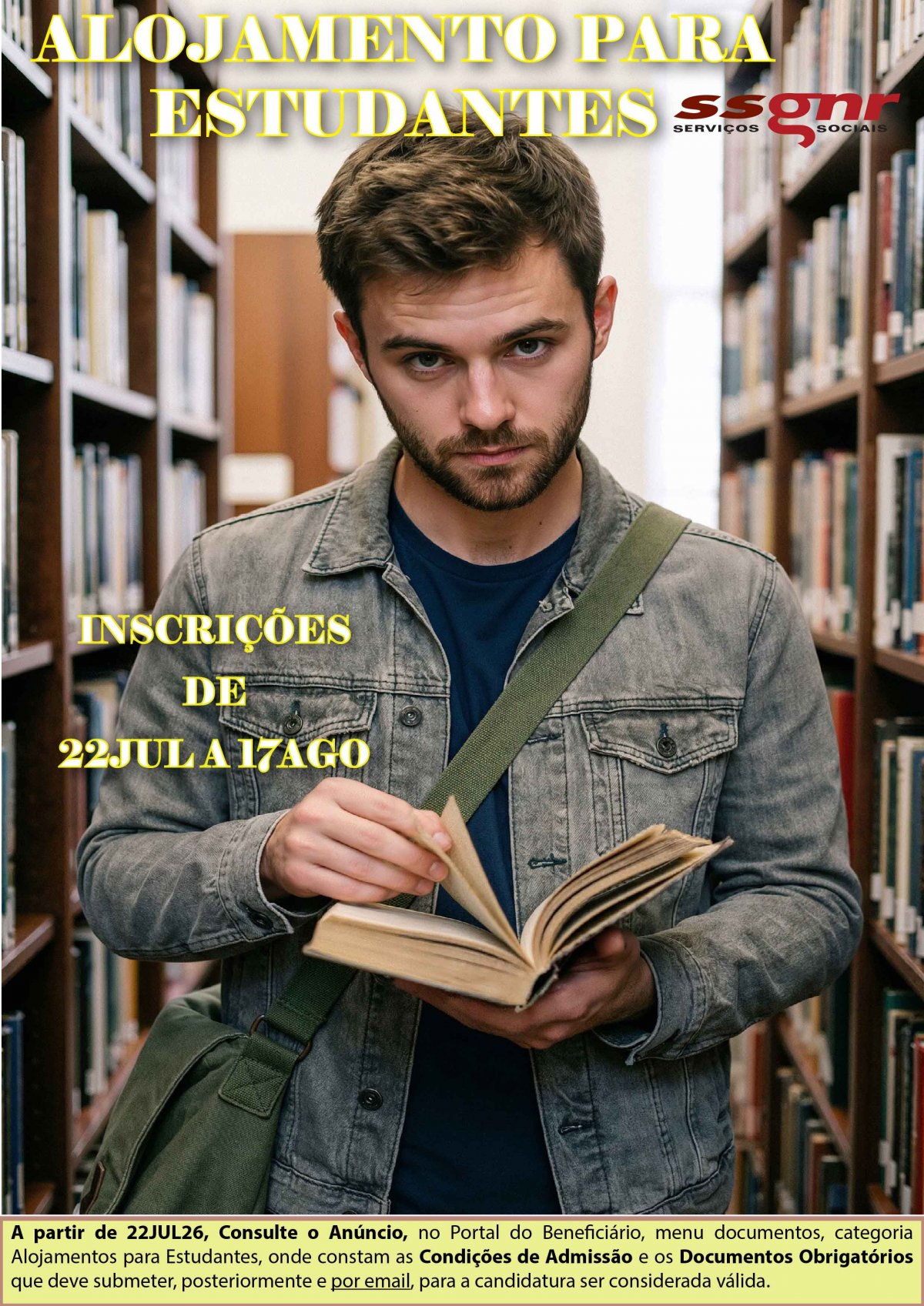Abertura das Inscrições para os Alojamentos de Estudantes dos SSGNR