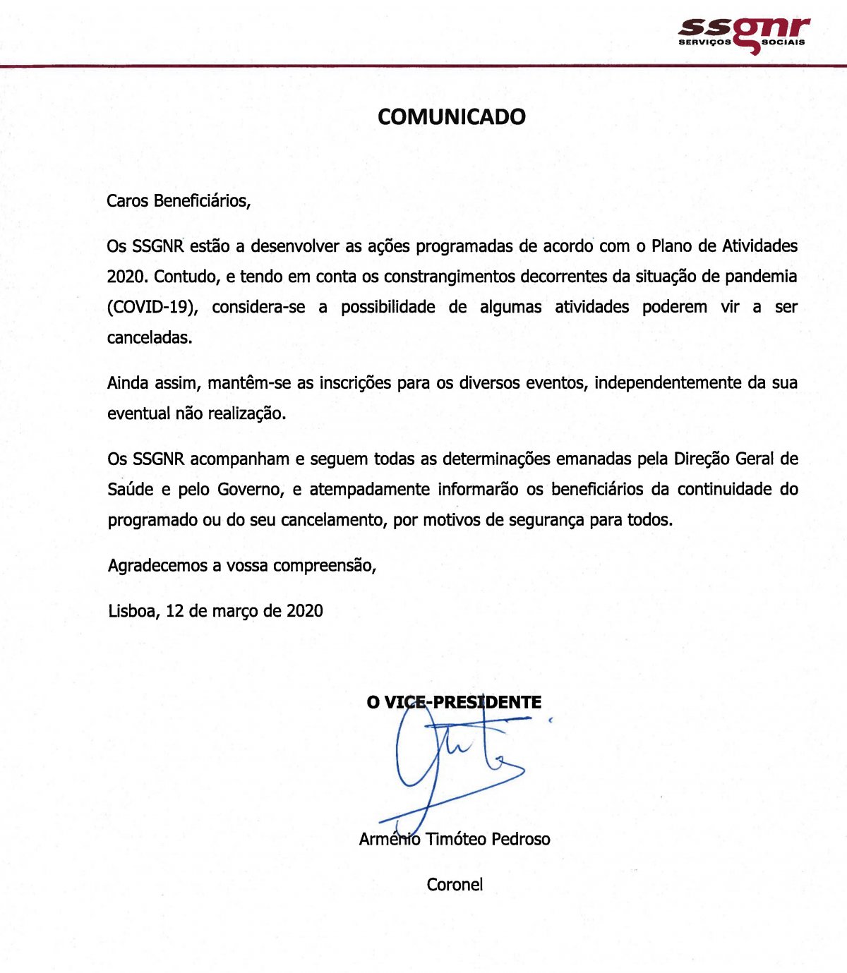 COMUNICADO