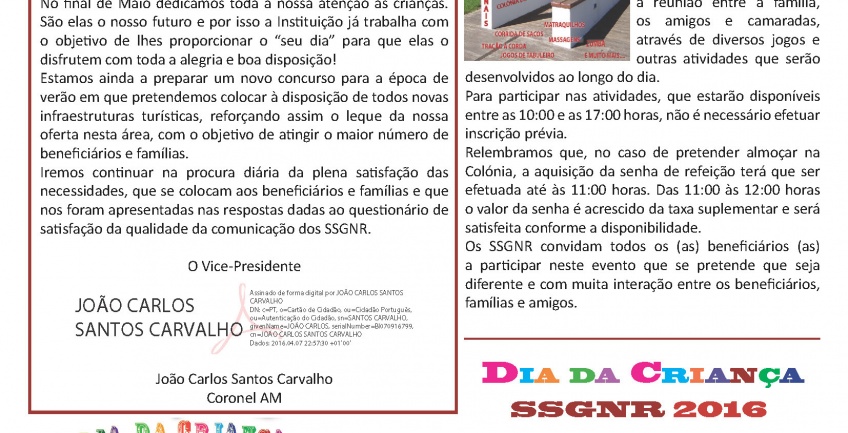 Informação Mensal nº 04/2016 - Abril