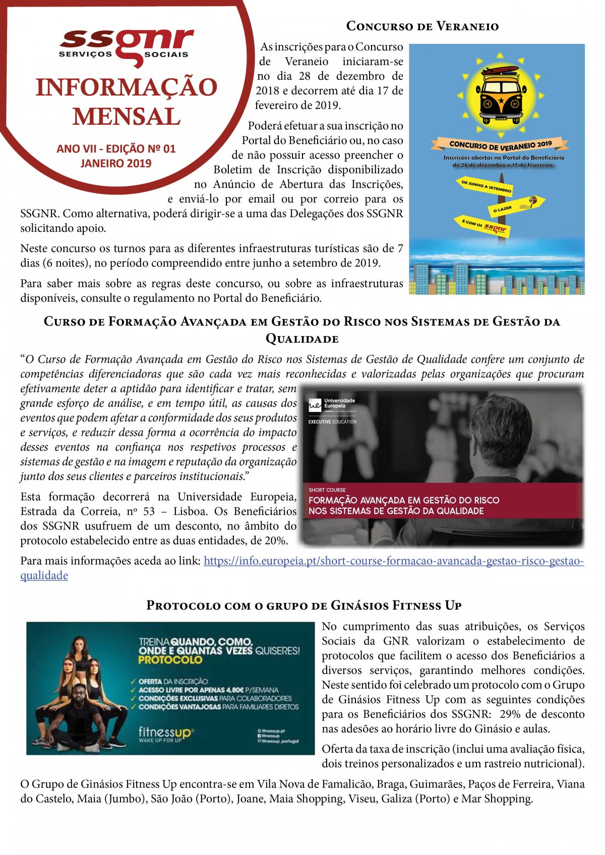 INFORMAÇÃO MENSAL Nº 01/2019