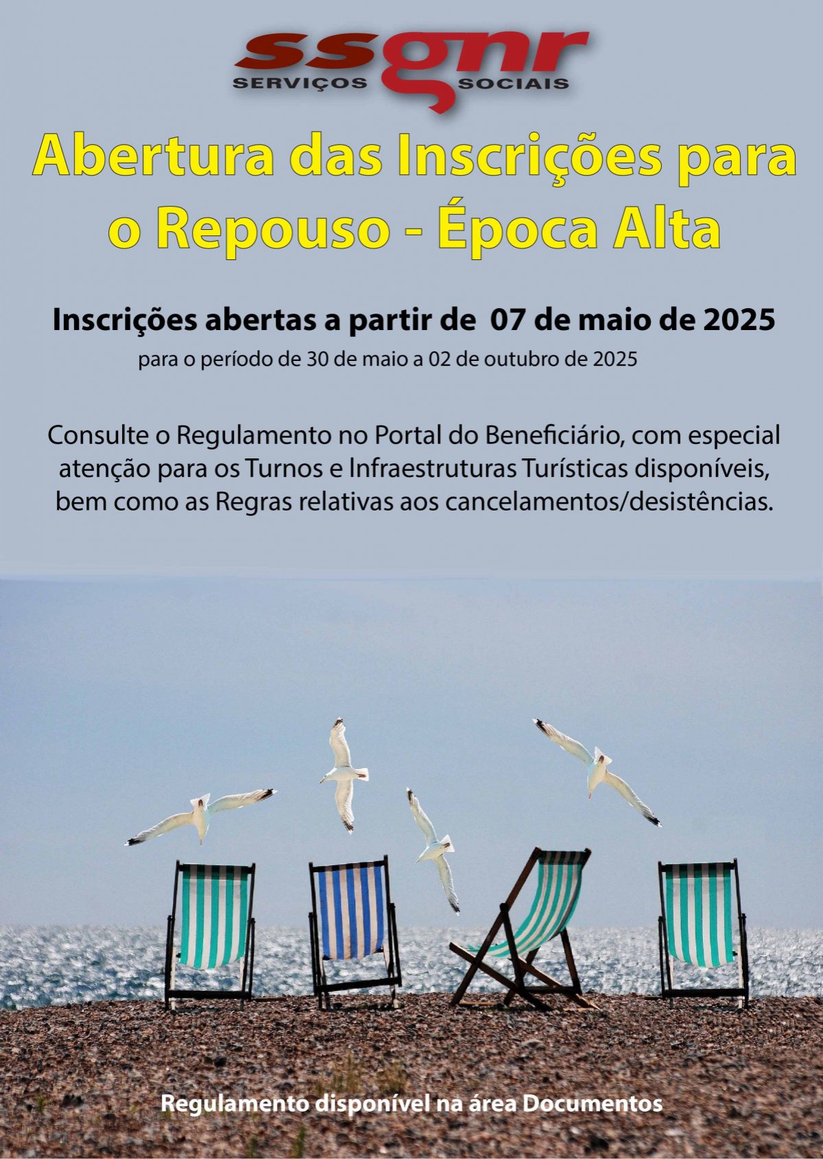 Abertura das Inscrições para o Concurso de Repouso Época Alta