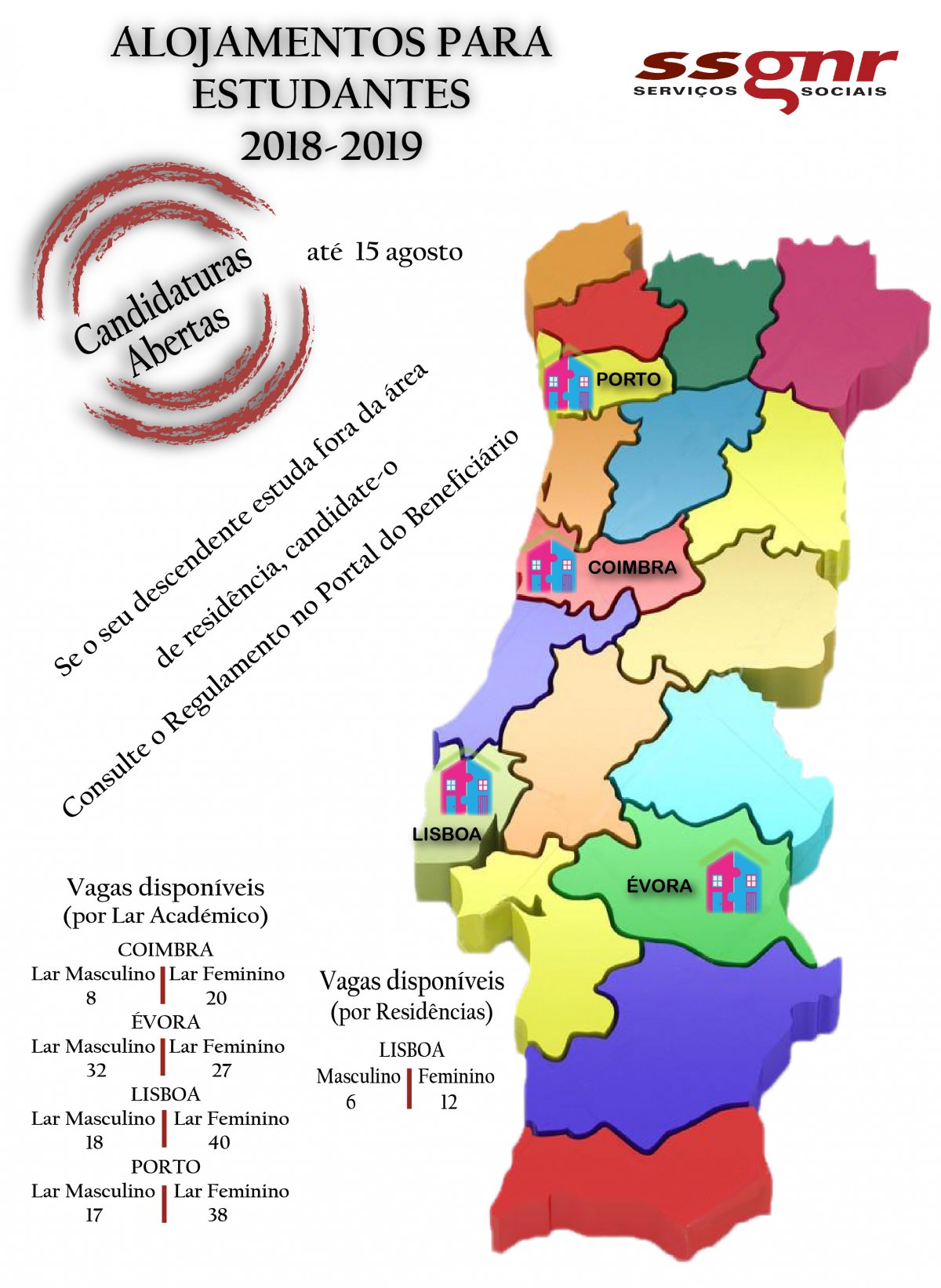 Concurso Alojamentos para Estudantes SSGNR 2018/2019