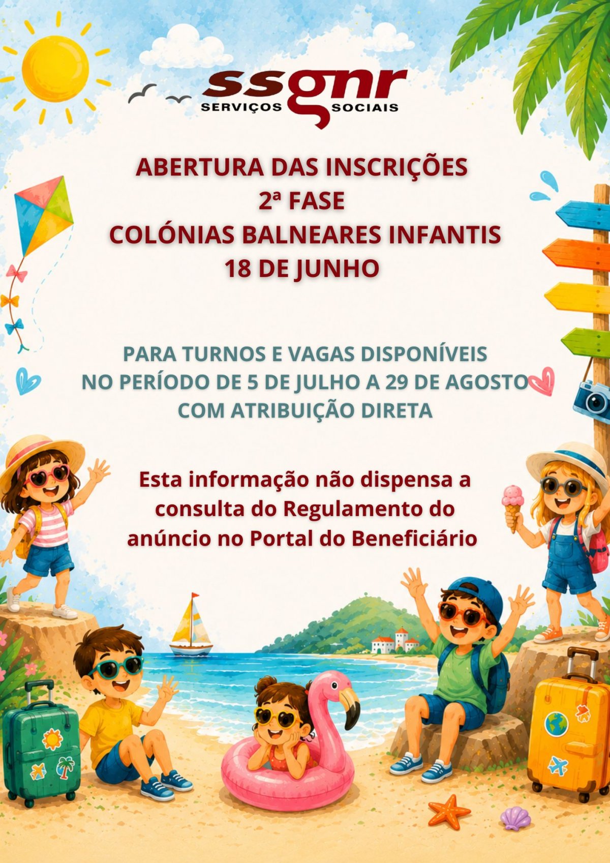 Abertura das Inscrições para a 2ª Fase do Concurso Colónias Balneares Infantis 2026